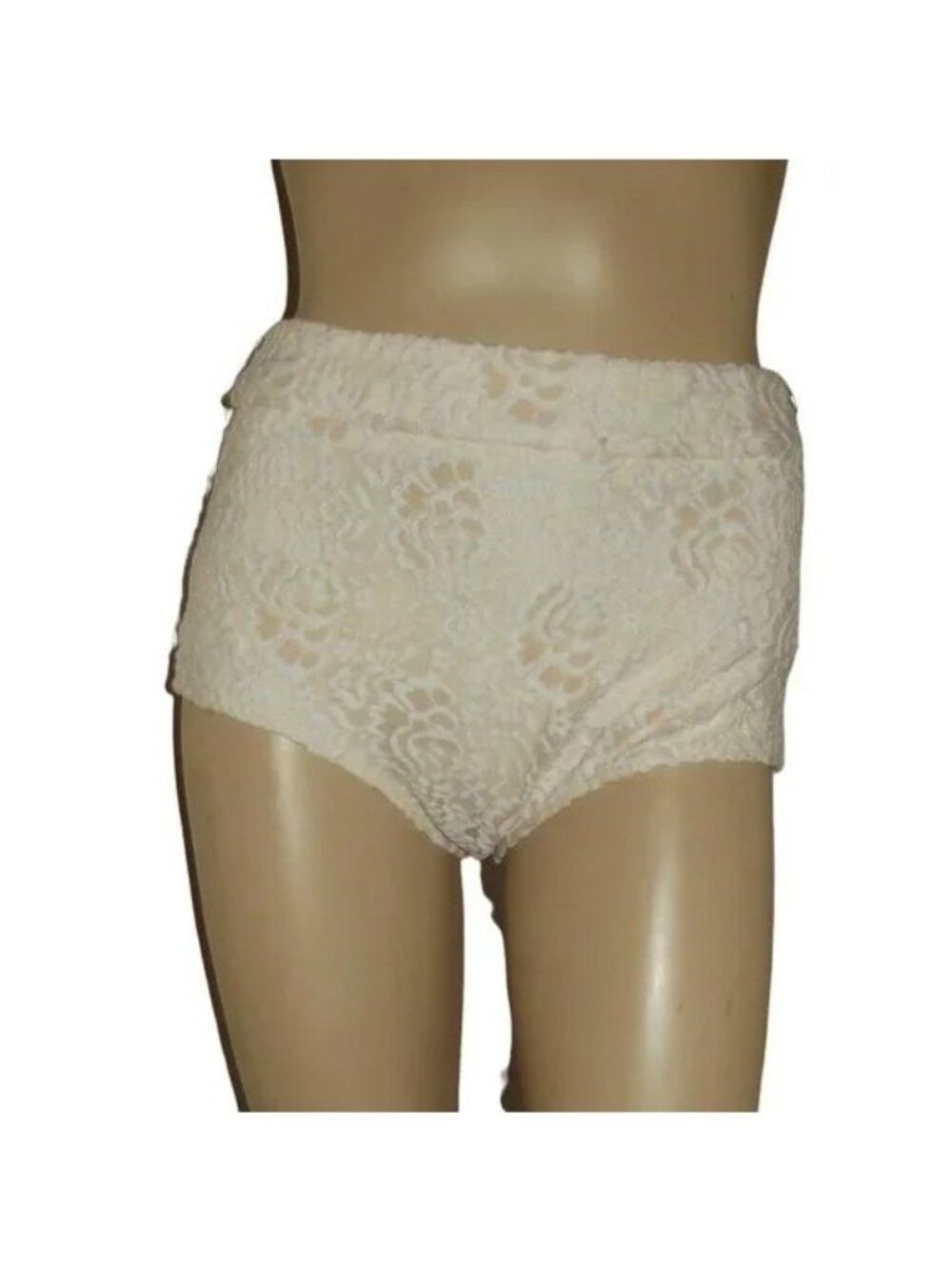 UO Pins & Needles Shorts Size 0 Beige Lace Overlay Pin-Up Knicker Cheeky panty